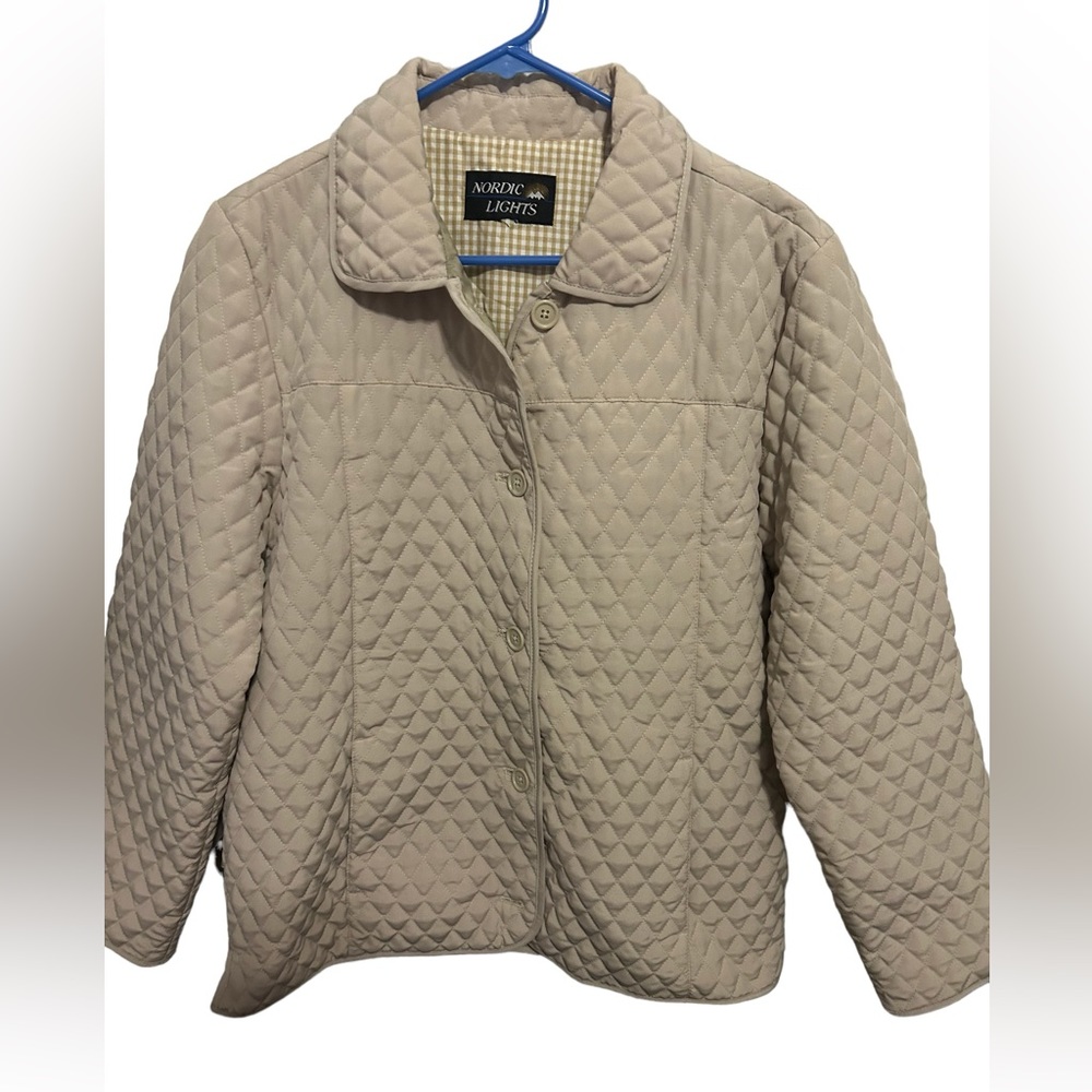 NORDIC LIGHTS QUILTED LIGHTWEIGHT BEIGE jacket size large